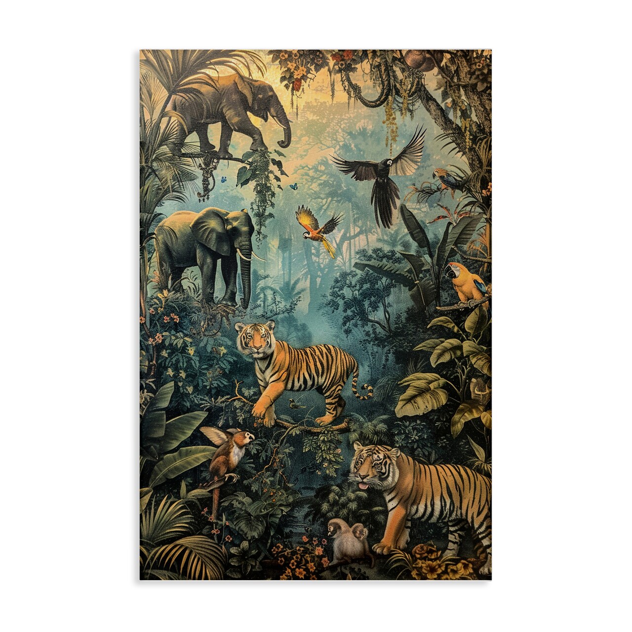Stupell Industries Vintage Rainforest Jungle Canvas Wall Art Design by Franklyn Gregory